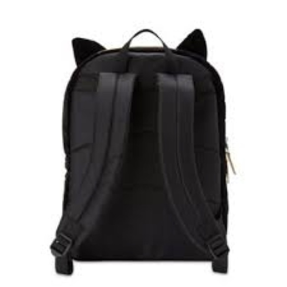 Black and gold sparkle cat velvet backpack - Picture 2 of 6